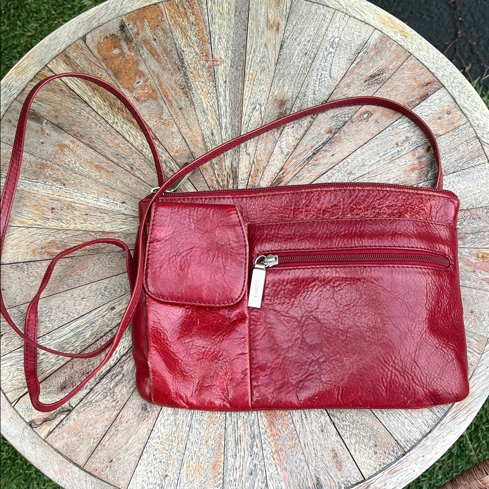 HOBO Vintage Red Leather Crossbody Bag